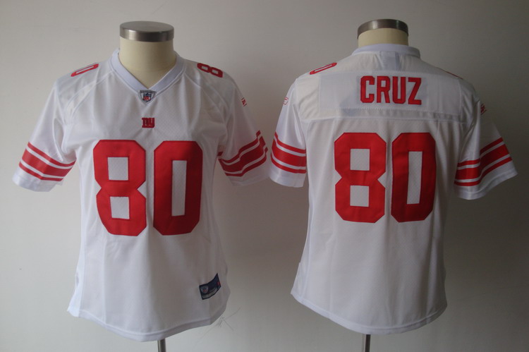 Giants #80 Victor Cruz White Women's Team Color Stitched NFL Jersey
